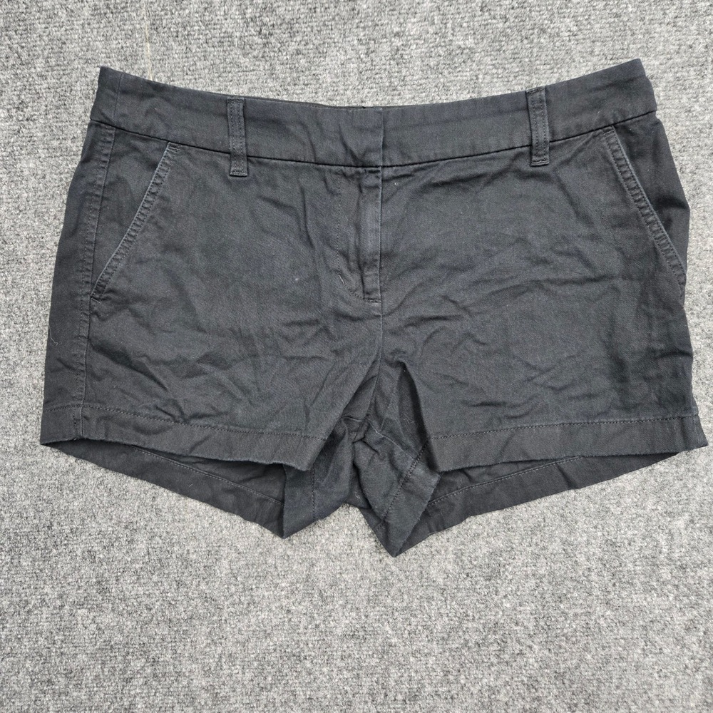 J.Crew Womens Size 10 W34 Black Chino Shorts Cotton Twill 3 Inch Inseam Casual